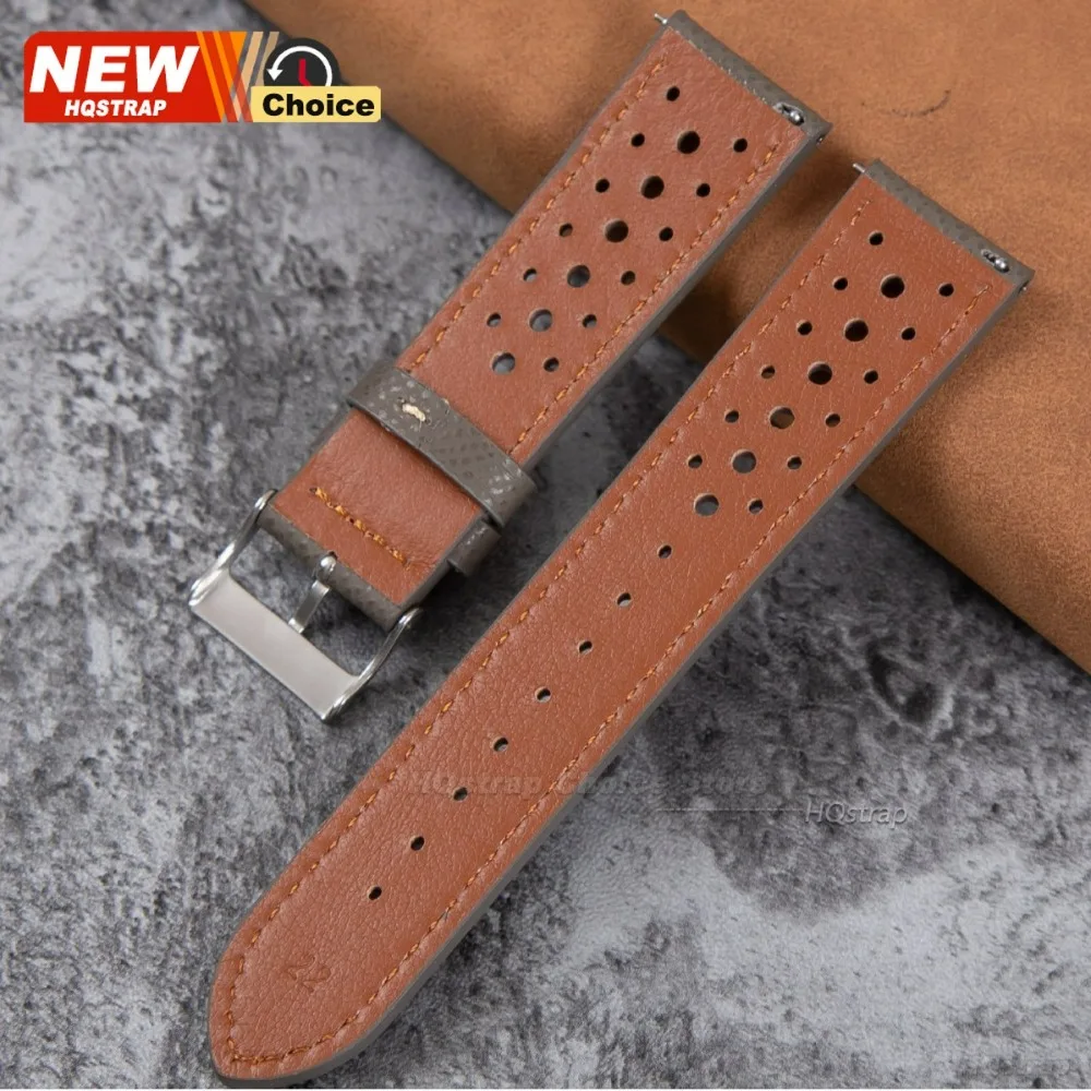 Vintage Leather Perforated Breathable Smartwatch Strap Wristband