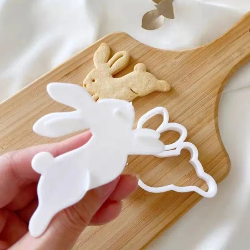 3D Cute Rabbit Cookie Mold Cartoon Rabbit Fondant Cookie Cutter Flower Pattern Biscuit Mold DIY Kitchen Baking Tools cookie cutter baking mold cookie mould cookie printing mold fondant cutter
