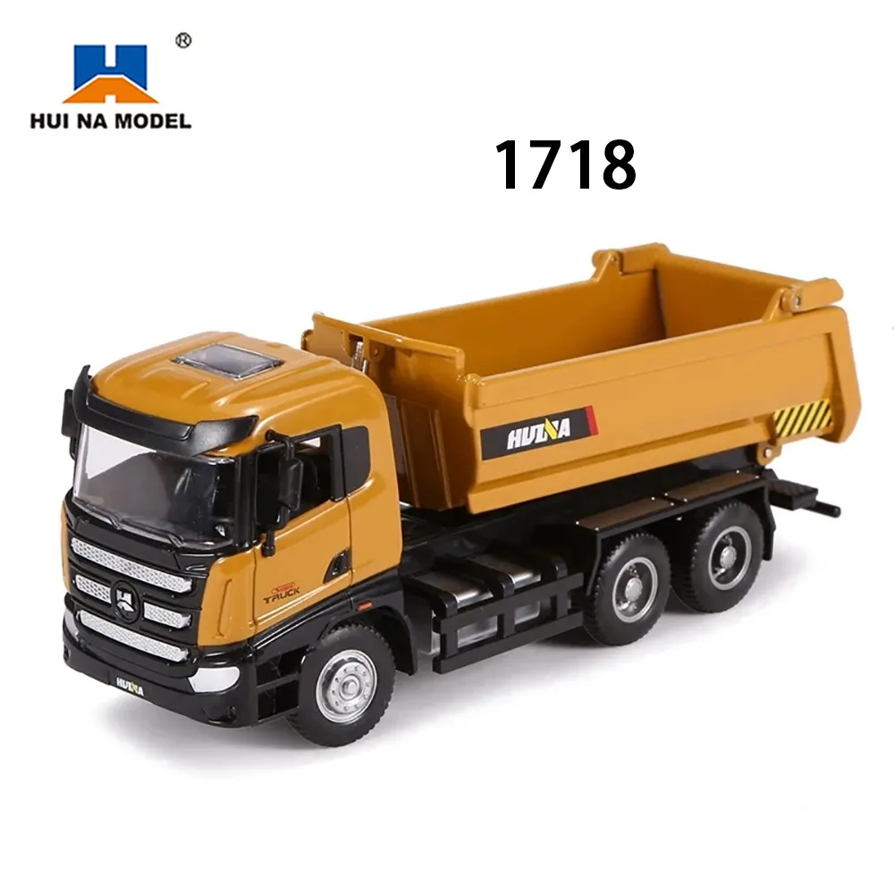 

HUINA Dump Truck Model Mixer Mix Car Fall-Resistant Die-casting Engineering Vehicle 1718 1:50 Toy for Children Gift Kid Decor