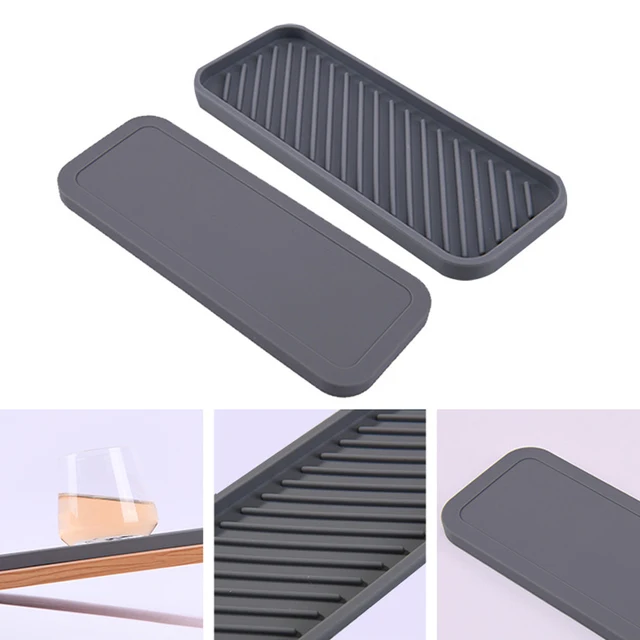 Munkalap -Szilikon Tálca Konyhai Fűszeres Palack Tároló Fürdőszoba Szappan Piperecikkek Lefolyó Pad - Image 5