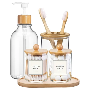 5-Piece Bamboo Bathroom Set 1