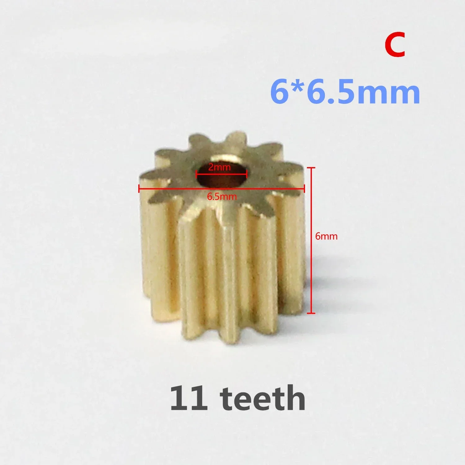 AZGIANT Universal  8/9/10/11/12 Teeth Copper Gear Pinion Diameter 2mm For Car DC Motor Parts Accessory DIY Four-wheel Drive Toy