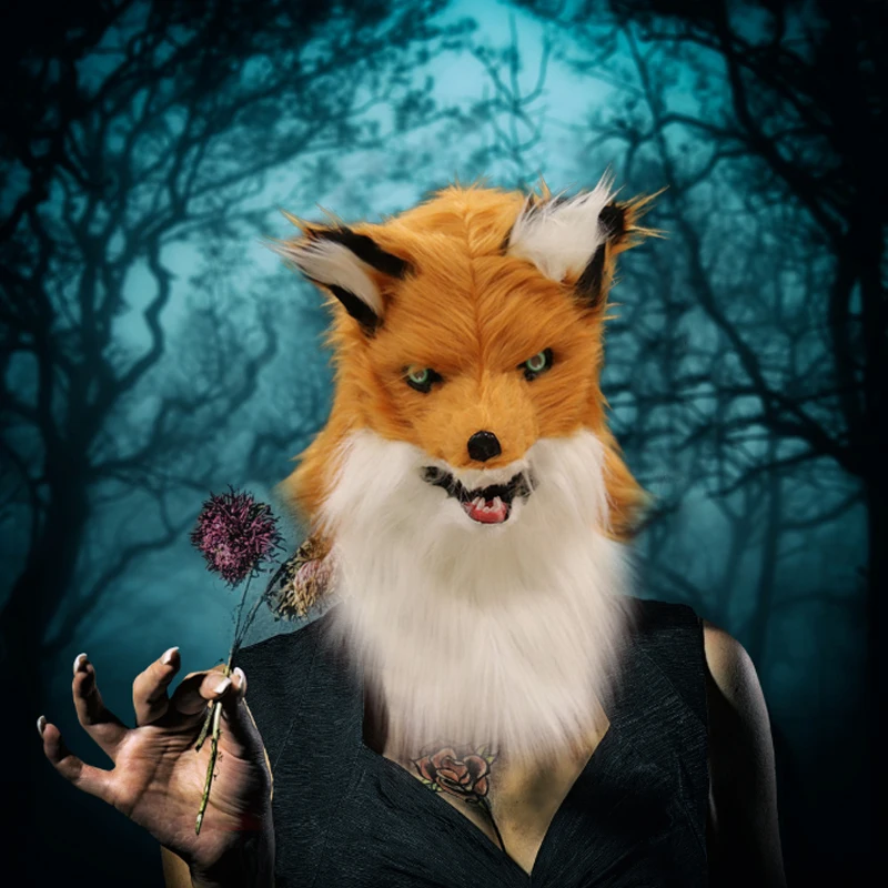 skjold linse Postimpressionisme Animal Fur Head Mask | Mouth Fox Head Mask | Halloween Costumes | Husky Mask  Costume - Party Masks - Aliexpress