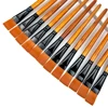 12pcs Wide Flat Acrylic Paint Brushes - 3/4 Inch Synthetic Nylon Bristles for Detail Art Painting, Oil, Watercolor - Bulk Paint 1