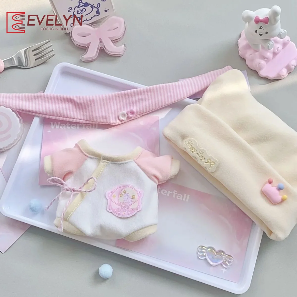 Evelyn 20cm Stuffed Toy Changing Clothes Love and Deepspace ralayo Sylus Xavier Hat Clothes Strap Pants Plush Doll Clothing Gift
