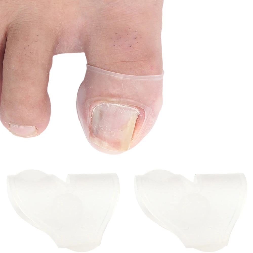 

2pc Silicone Ingrown Toenail Correction Tool Invisible Ingrown Toe Nail Treatment Elastic Straightening Clip Brace Pedicure Tool