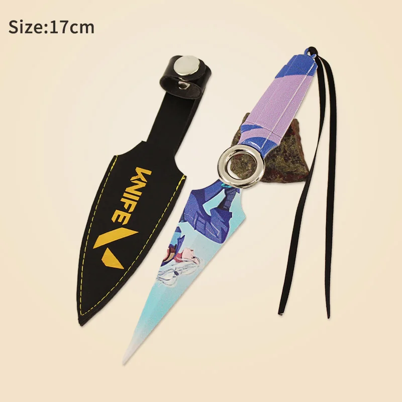 

17cm JETT Kunai with Pattern Valorant Weapon Game Peripheral Metal Melee Uncut Blade Weapon Model Ornaments Gifts Toys for Boys