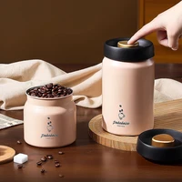 Vacuum Stainless Steel Coffee Bean Sealed Jar 500/900/1200ml Light-proof Tea Jar Coffee Powder Food Storage Storage Jar 1