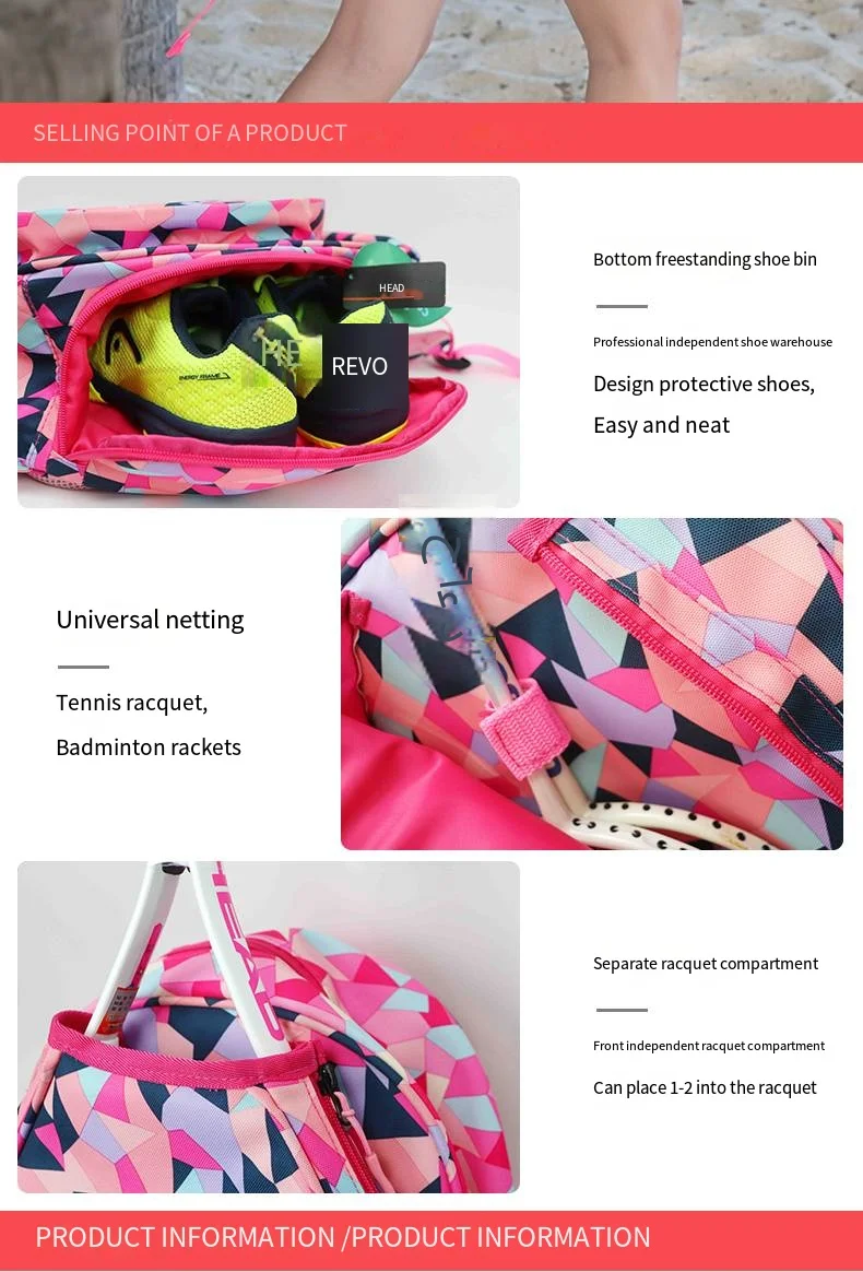 GreatSpeed Tennis Racket Backpack Badminton Bag Men's Women's Adult Children's Backpacks 1 Piece 5