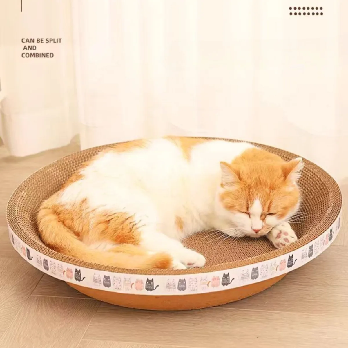 반려동물 고양이 긁는 보드, 둥근 타원형 주름진 고양이 긁는 도구, 그라인딩 클로 장난감, 내구성 있는 긁는 보드 장난감