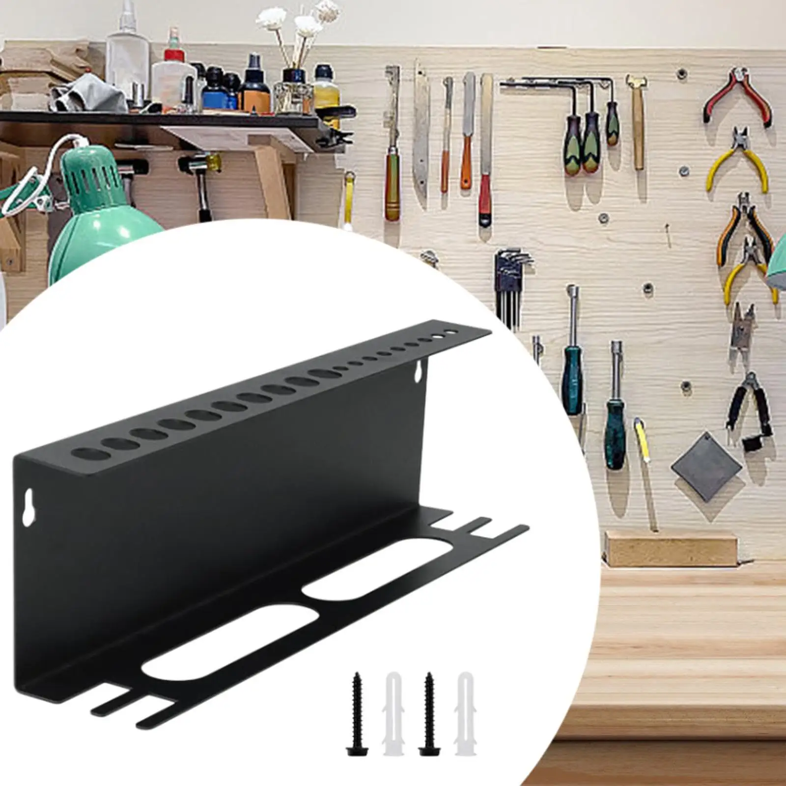 4 in 1 Screwdriver Organizer Metal Hammer Handle and Pliers Organizer Wrench Holder Wall Mounted Workshop Hand Tool Storage