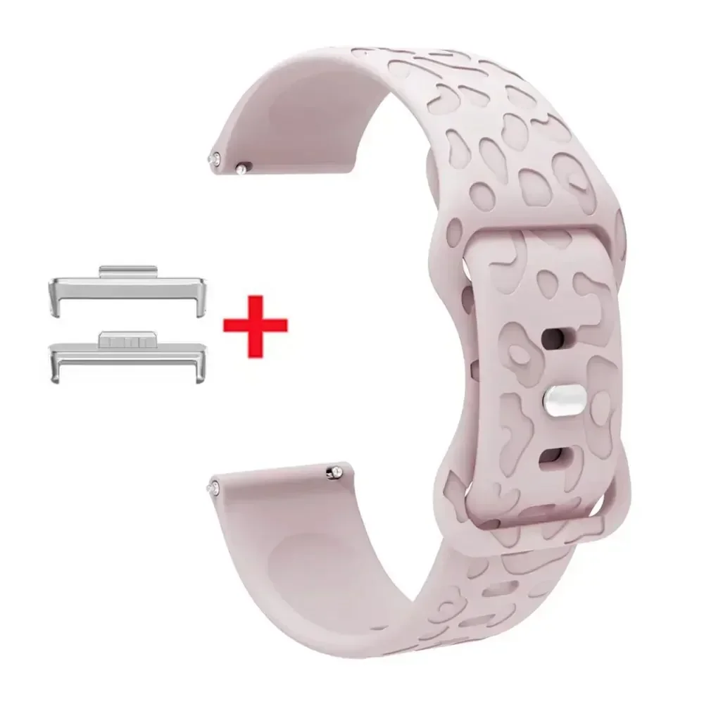 Engraved Leopard Silicone Smartwatch Band Bracelet Strap