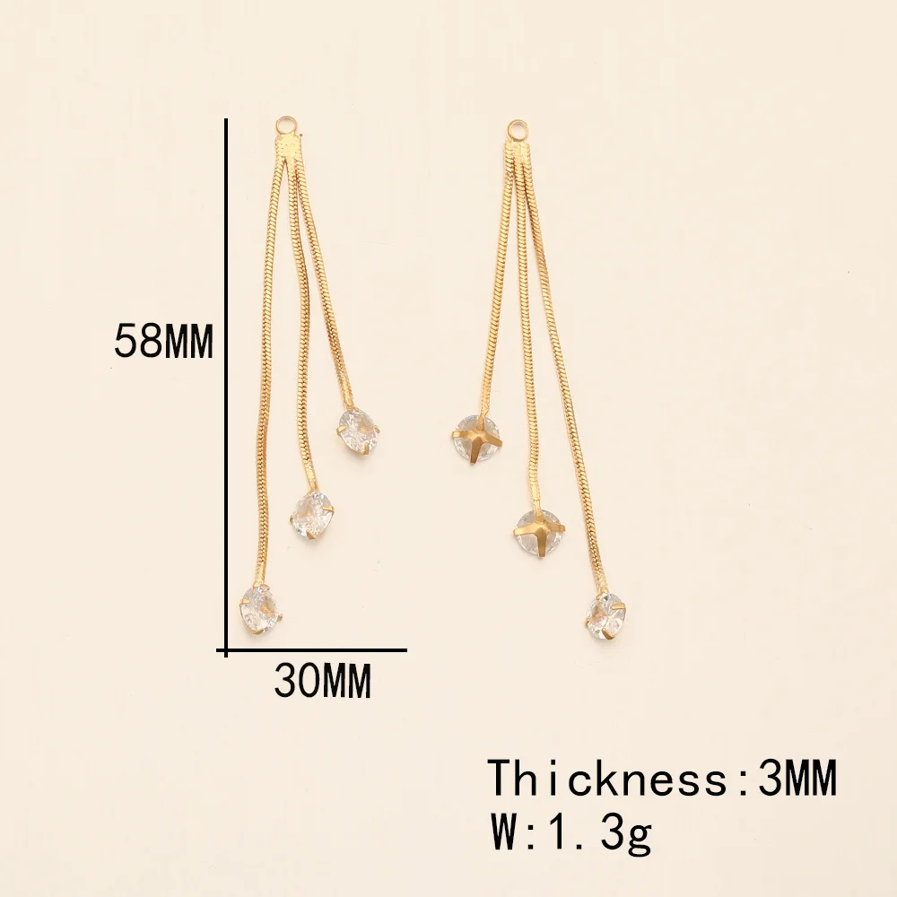 Cordial Design 30*58MM 20Pcs Jewelry Findings & Components/CZ Charms/Tassel Shape/Hand Made/Genuine Gold Plating/DIY Making - cordial