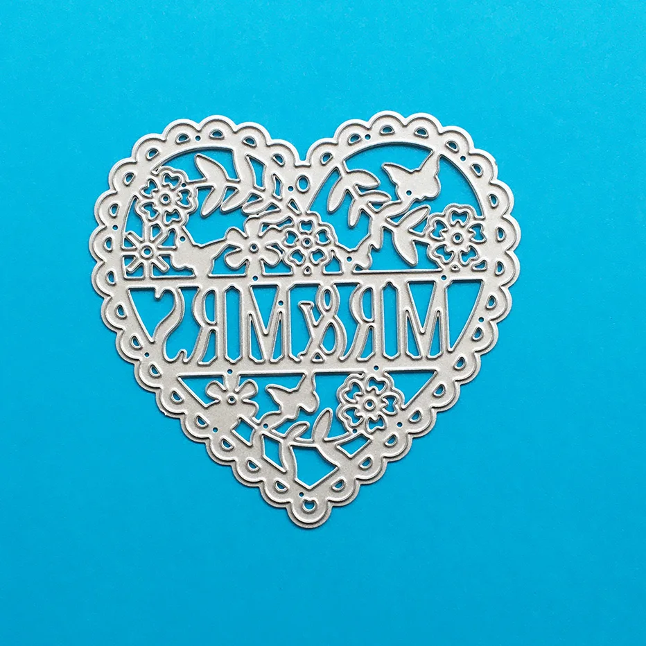 

Heart Cutout Lace Word Metal Cutting Dies Stencil for DIY Scrapbooking Photo Album Embossing Paper Cards Crafts Diecuts New 2024