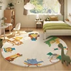 Cartoon Style Living Room Decoration Carpet Fluffy Soft Lounge Rug Thick Anti-slip Bedside Floor Mat Cute Round Rugs for Bedroom 2