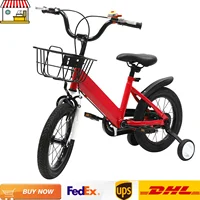Vélo pour enfants rouge/rose pour 3 à 5 ans |   Vélo d'entraînement réglable pour enfants, siège de 14 pouces |   Acier à haute teneur en carbone 1
