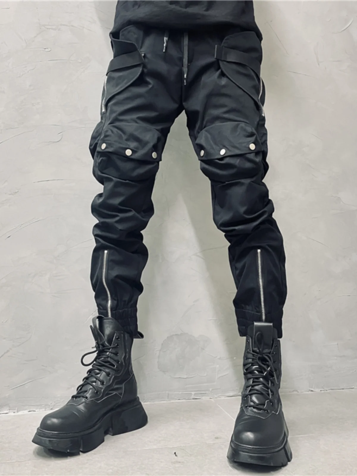 

Design Personality Multi-Pocket Zipper Overalls Fashion Functional Pants Casual High Street Fashionable Skinny