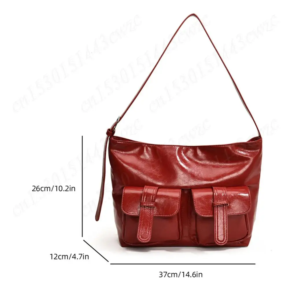 Stylsih Tote Bag per donna borsa a tracolla in pelle PU borse a tracolla di grande capacità Tote Hobo Bag Messenger Bag donna Shopper Bag - immagine 6
