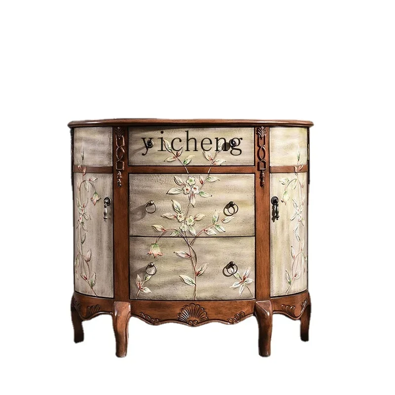 

YY Living Room Partition Entrance Cabinet American Entrance Half round Cabinet Corridor Cabinet Side Cabinet