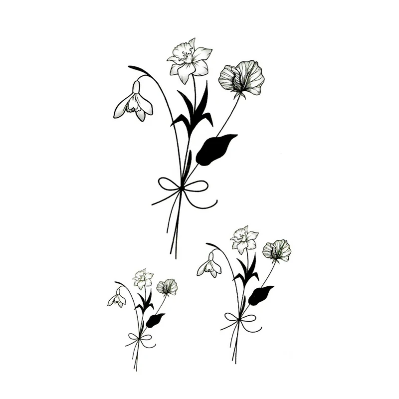 30 Stile Graue Rosenblüten Wasserfeste Temporäre Tattoos Aufkleber Fake Tattoo Körperkunst Tatouage Lotus Schmetterling Henna Aufkleber – Detail 5