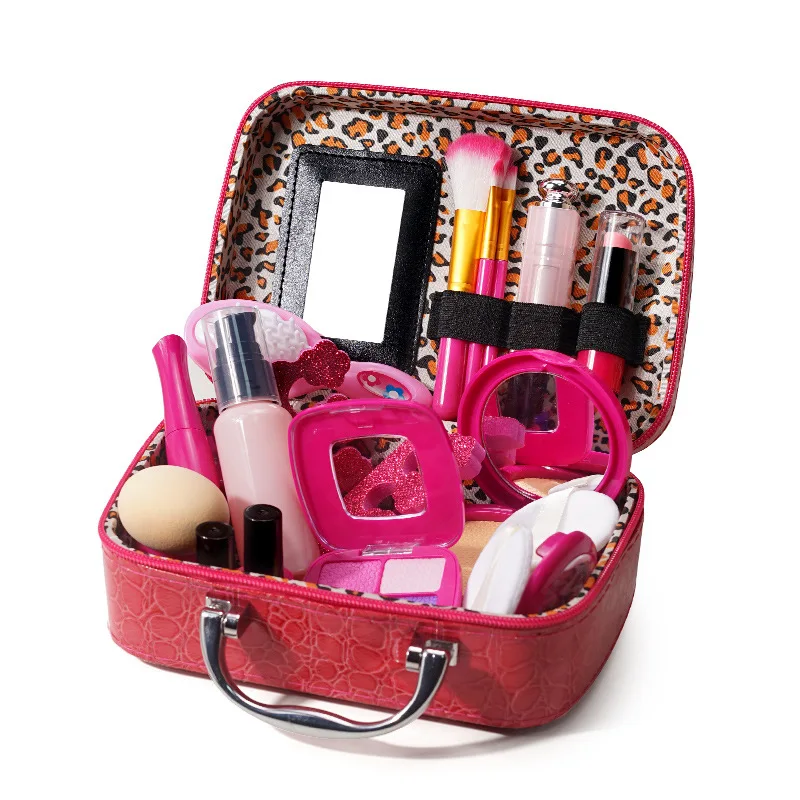 Children Makeup Cosmetics Pretend Playing Box Princess Make Up Girl Toy Play Set Lipstick Eye Shadow Safety Nontoxic Kit Toy Kid makeup toy princess pretend toys cosmetics set