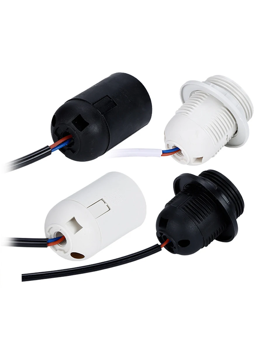 Description Picture 2 of itemBlack White E27 Screw Pendant Lamp Holder With 1.2M Cable DIY Dining Room Led Light Head Full Tooth Cassette Lamp Base 4A 1M