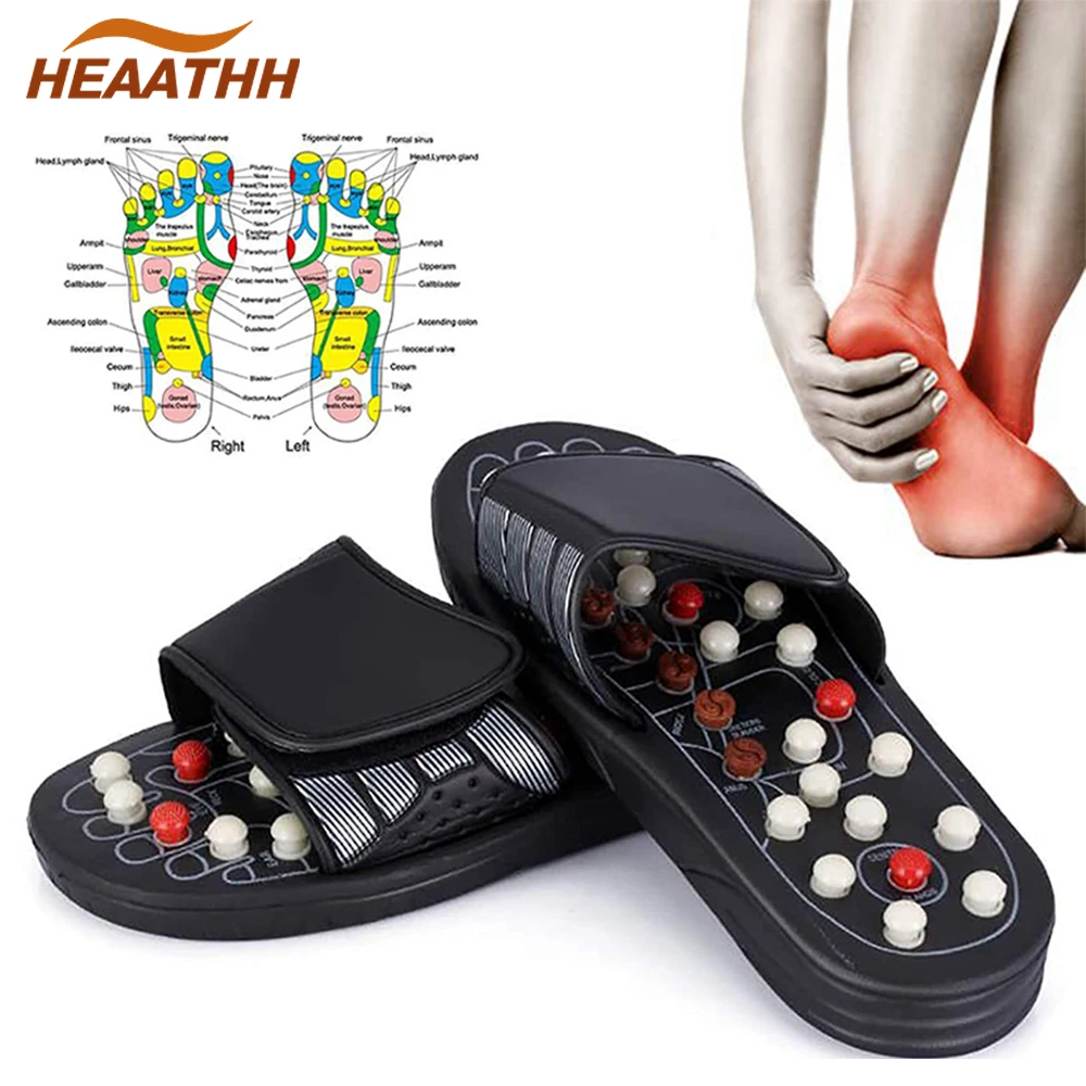 Acupressure Massage Slippers Reflexology Foot Sandals Massager Plantar Fasciitis Arch Arthritis Neuropathy Pain Relief Feet Care