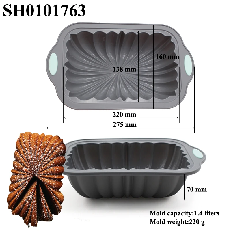 1pc 10 Inch Silicone Bundt Cake Pan With Handle Silicone Fluted Tube  Cheesecake Baking Tray Bread Mousse Cake Mould Bakeware Form