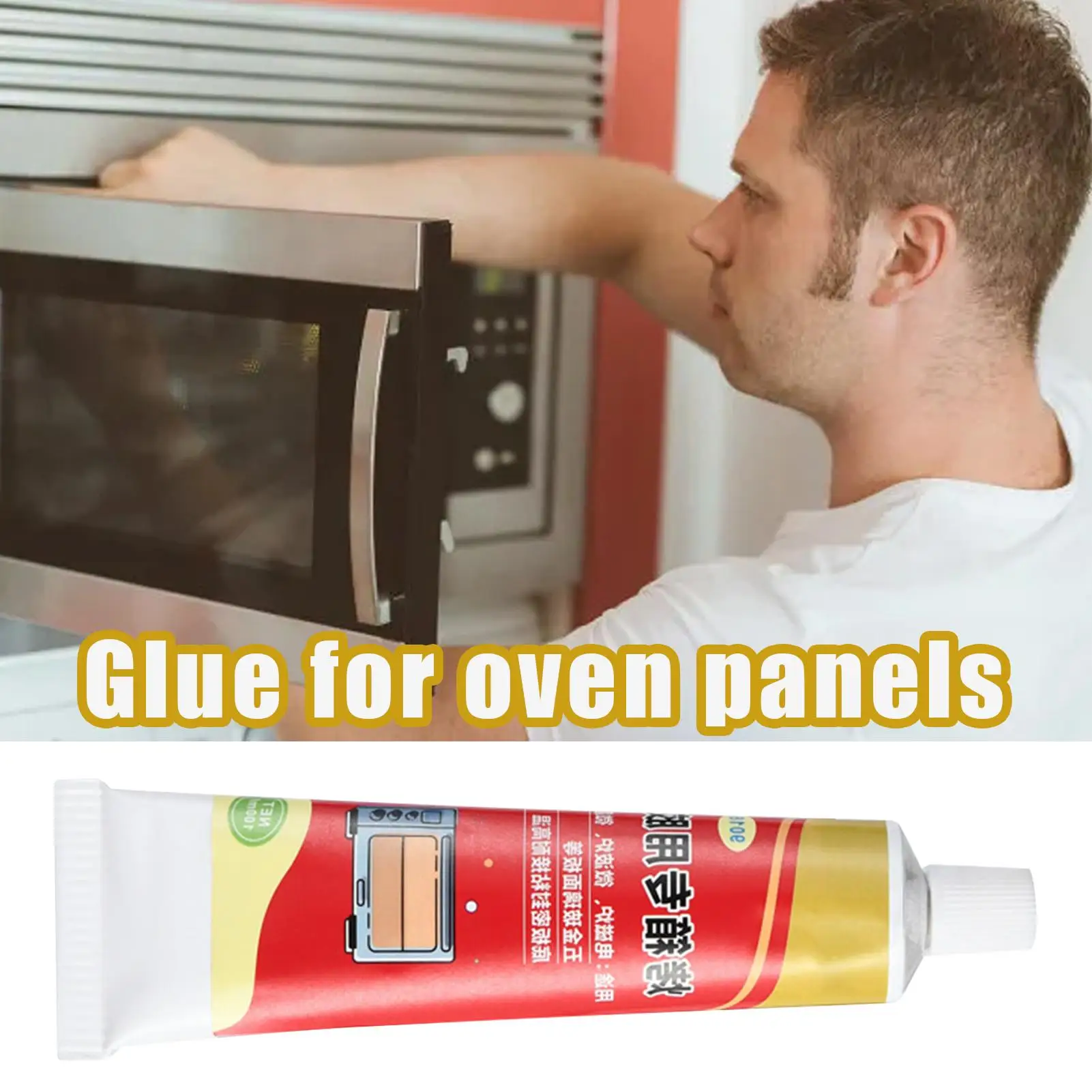 Oven Panel Glue 100ml Range Hood Panel Sealant Fast Drying Sealant for Oven Cooktop Microwave Metal Glass Household Appliances