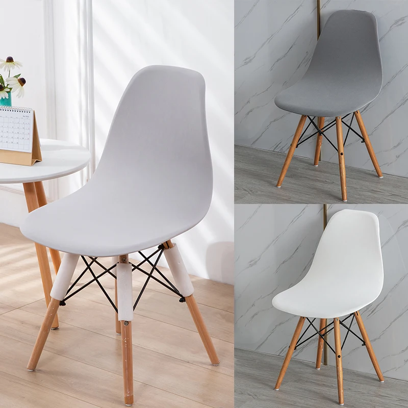 Velvet Scandinavian Chair Cover Solid Color Dining Chair Cover