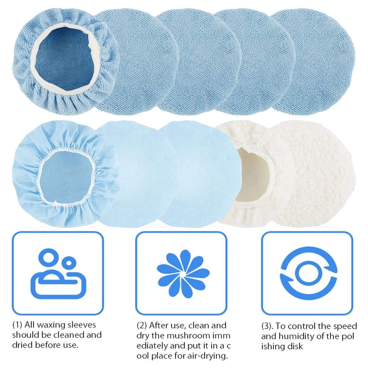 20/10Pcs Car Polishing Pad Bonnet 9 10 Inch Microfiber Auto Bonnet Polisher Soft Wool Wax Wash Buffer Cover Car Cleaning Tools Car polishing pad car polish pad wool polishing pad wool polishing head