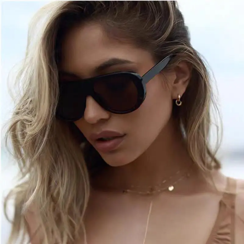 Vintage Luxus Marken-Designer Übergroße Piloten-Sonnenbrille für Damen und Herren Großer Rahmen Winddicht Populäre Punk-Sonnenbrille UV400 – Detail 4