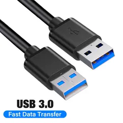 Compact USB 3.0 Male - to - Male Cable - 2m (Black)