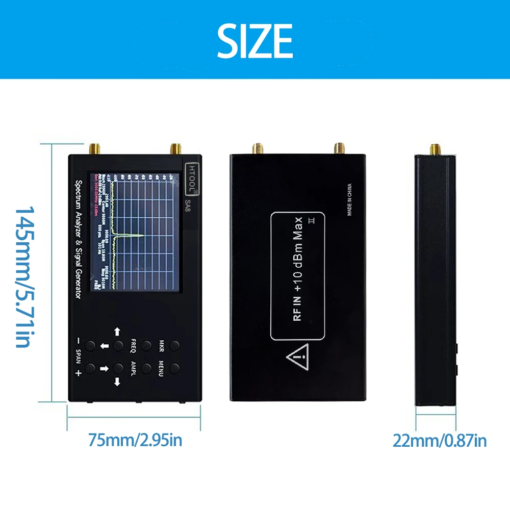 HTOOL SA8 Spectrum Analyzer HT004 35-6200Mhz Signal Measurement Boosters Amplifier HT03 Magnetic Field Probe Portable Nanovna