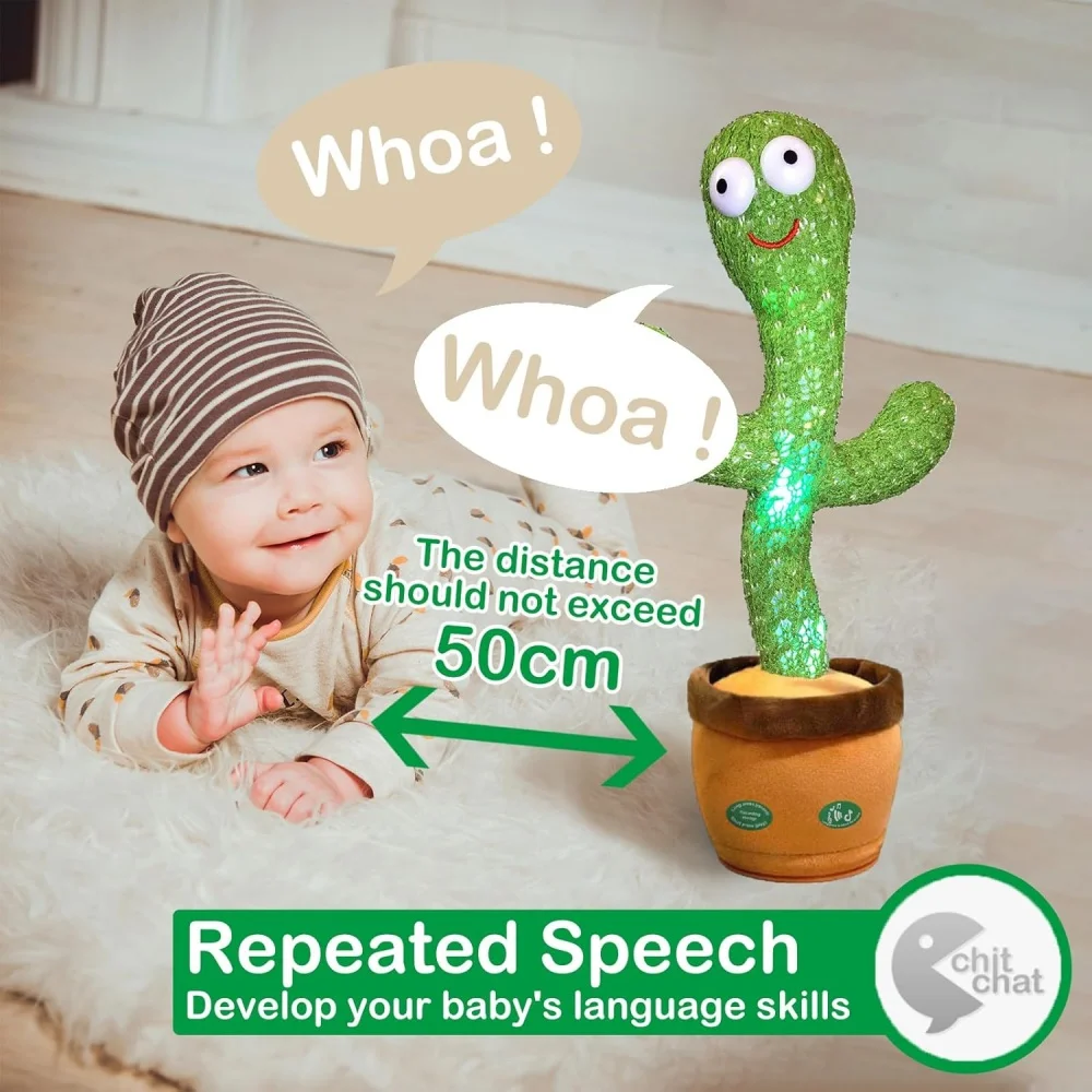 Talking Cactus Toys for Baby Dancing Singing Cactus Mimicking Toy with 120 English Songs Birthday Christmas Gifts for Kids