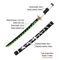 80CM Demon Slayer Samurai Kyoujurou Wooden Toy Sword Tengen Anime Character Props Gift 2