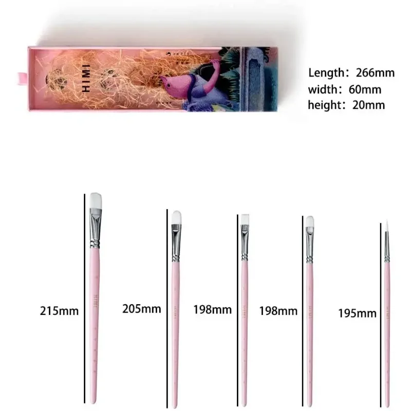 Miya Himi 5pcs 페인트 브러쉬 세트 아크릴 오일 수채화 얼굴 및 바디 구..