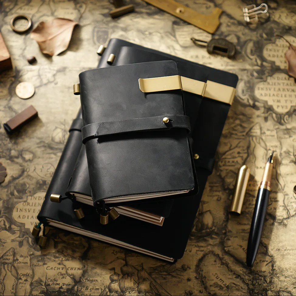 Echtes Leder Reisenden Notebook handgemachte Vintage Rindsleder Tagebuch Journal Sketchbook Organizer Planer TN Notebook Cover – Detail 17