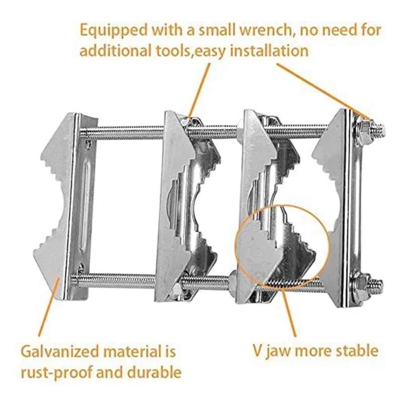 Double Antenna Mast Clamp V Jaw Block With Bolts Mast To Clamp,Patio Umbrella Holder Heavy Duty Pole To Pole