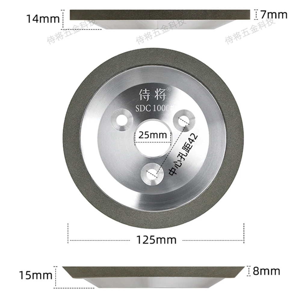 SDC Diamond Resin Grinding Wheel Cup Grinder Disc 125mm For Carbide Metal Angle Grinder Tool 150/200/240/320/400/600/800/1000#