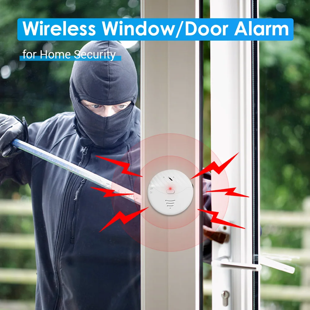 Camluxy Tuya WiFi Window Alarm Glass Break Sensor Alarm 130dB Anti-Theft Vibration Detector For Home Door Window Security security alarm,wireless alarm,smart siren alarm