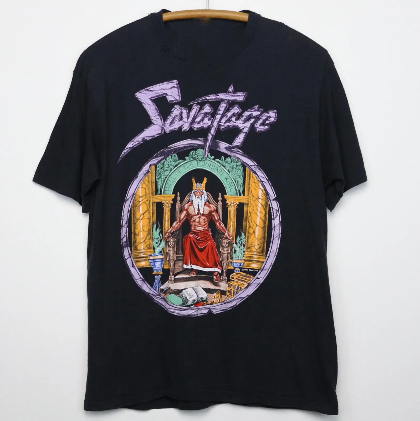 T-Shirt In Cotone Unisex Nero 1988 Savatage World Stration Tour S-234Xl