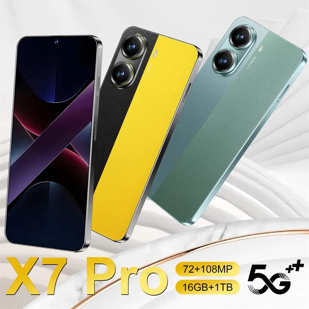 2025 New X7 Pro Case for 7.3HD Smartphone 5G Dual Card Android 14 Global Version 8000mAh Battery