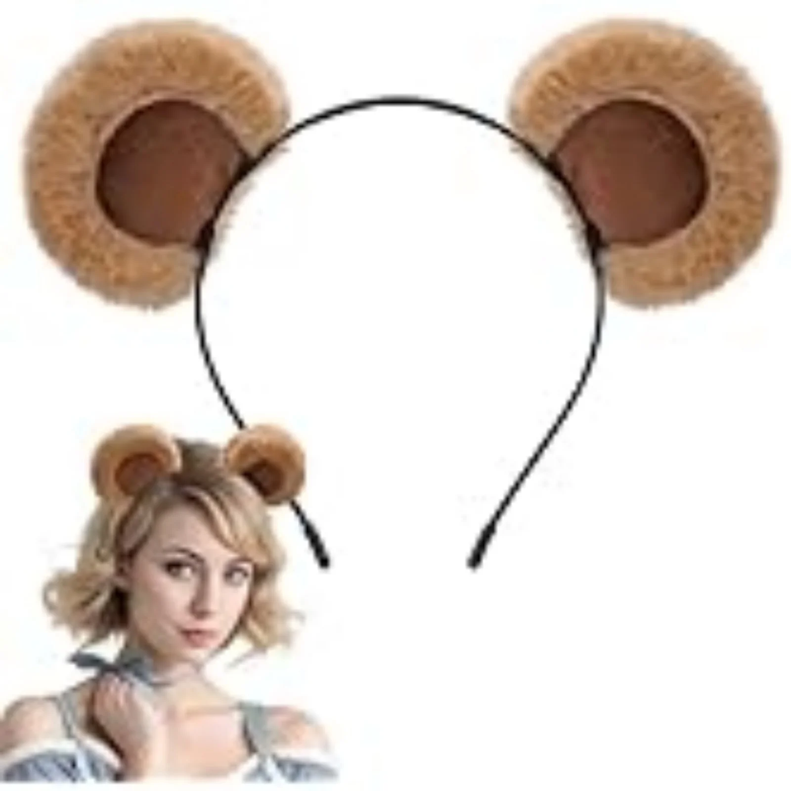 1PC Plush Bear Ear Headbands - Soft & Adorable, Unisex Accessory for Daily, Parties, Cosplay, Ideal Gift for All Ages