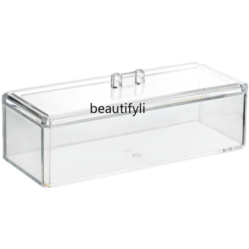

zqDesktop Storage Box Cotton Swab Sundries Compartment Acrylic Jewelry Box Transparent and Dustproof Storage Box