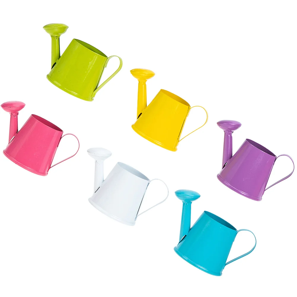 

Mini Iron Watering Can Handheld Watering Pots Small Iron Jug Bucket Kettle Model Desktop Photography Props