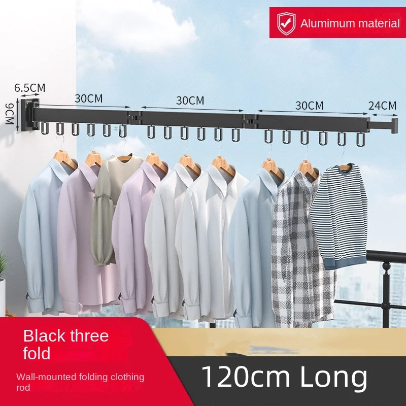 Appendiabiti Da Parete Pieghevole In Alluminio - 2 Pezzi, Con Asta 40cm, Per Lavanderia E Camera - Foto 8