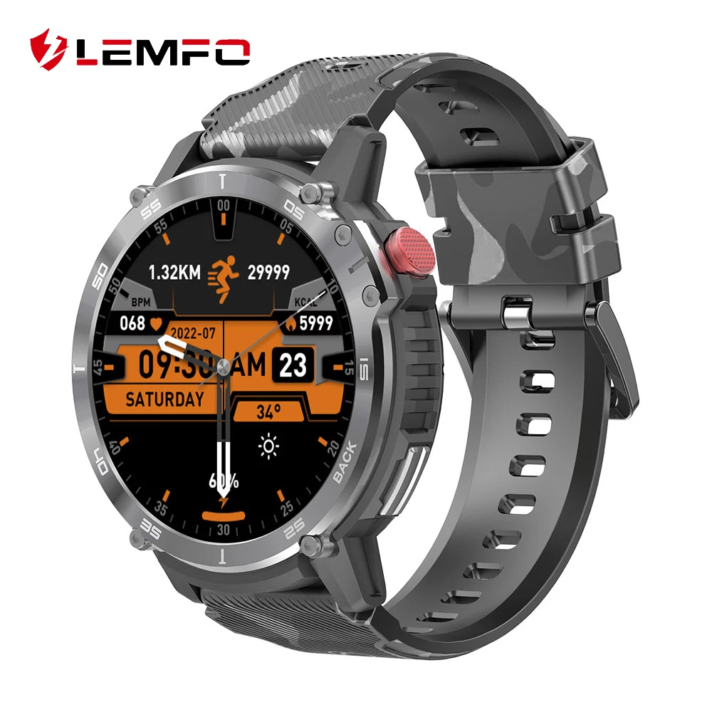 

LEMFO C22 Smart Watch Men 4GB ROM IP68 Waterproof Smartwatch Bluetooth Call BT5.0 400Mah 1.6 Inch HD Screen 35 Days Standby