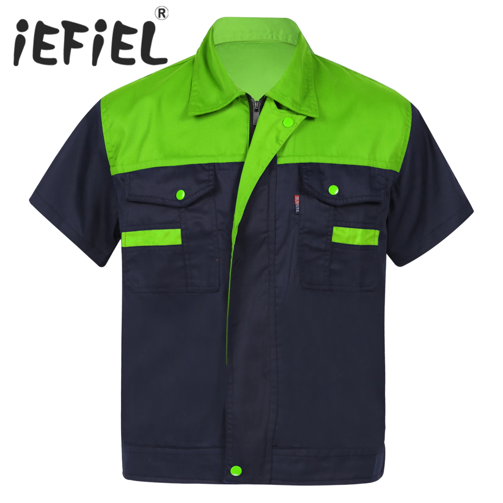 Camisa de taller de reparador de fábrica para hombre, uniformes con cuello vuelto, ropa de trabajo para mecánico de Motor, camisetas dos bolsillos| | - AliExpress