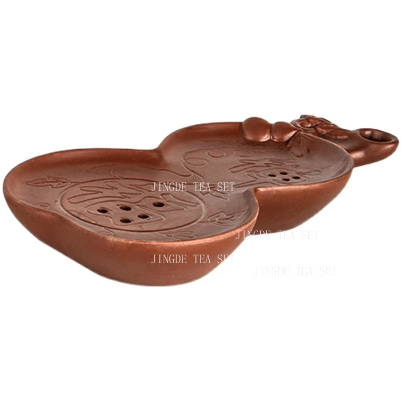 Lucky Kung Fu Tea Plate Chinese Style Small Gourd Household Dry Soaking Table Water Storage Tea Sea Purple Clay Tea Platform